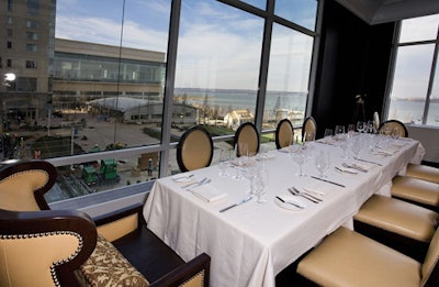 The Old Hickory Steakhouse, inspired by historic Georgetown, seats 220 and offers views of the harbor.