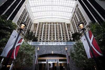 An 18-story atrium is a focal point of the property.