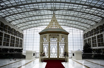 The resort's pavilion overlooks the massive atrium.