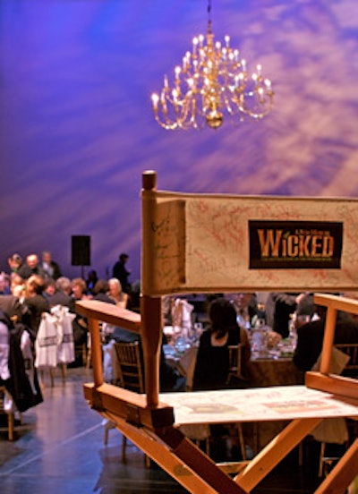 Local theater companies designed director's chairs that guests bid on at the gala's silent auction.