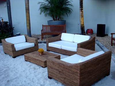 Room Service provided the beachfront seating for the summer area.