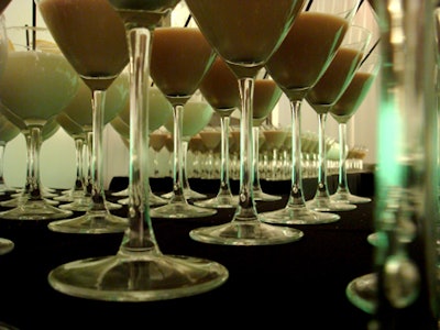 Inside the winter space, Aaron's Catering doled out two nitrogen-blasted martinis: a tiramisu mist and Lemoncello blizzard.