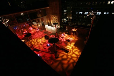 A view of the outdoor terrace before the rain.