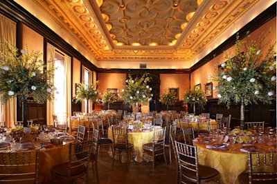 Each room featured specially made linens that matched motifs from the decor or works of art.