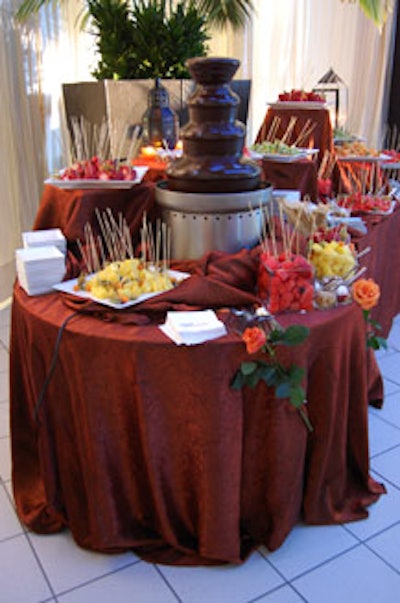 Zuchter Berk Creative Caterers set up two dessert stations, which included a chocolate fountain.