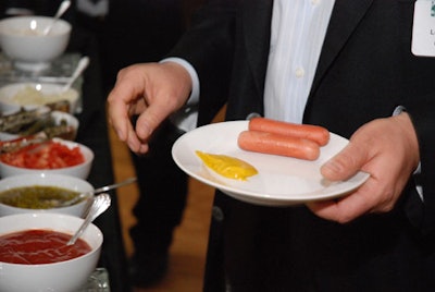 Guests sampled dishes named for the defendants in the trial, including Abbie Hoffman hot dogs and Jerry Rubin reubens.
