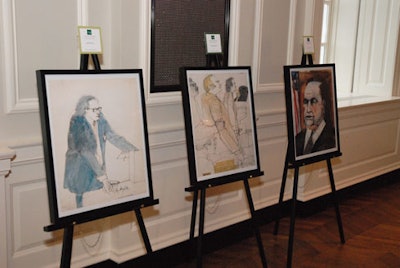 Courtroom sketches drawn by artist Franklin McMahon during the Chicago Seven conspiracy trial served as the event's focal point.