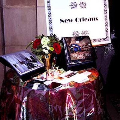 The tablecloths and flowers by LilyGild and Neal Matticks made nice backdrops for the trade pamphlets and photo albums promoting Starwood's hotels.