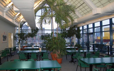 The greenhouse and an outdoor terrace are available for evening events.