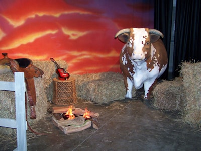 A western scene was set up for photo opportunities.