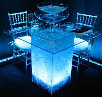 PBG Event Productions' illuminated ice collection table