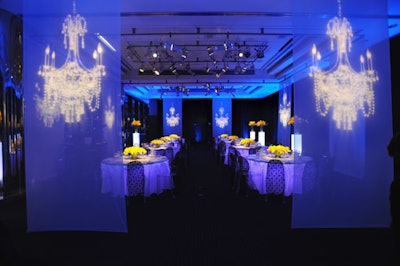 The 'New York Welcomes Europe' corporate merger event, with lighting by Levy Lighting