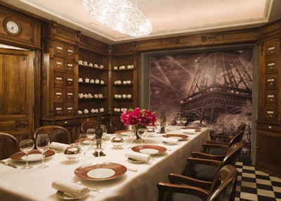 Le Officine is a private 12-seater set in an antique apothecary from Bordeaux.