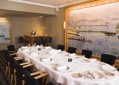 The Saint Martin, one of the private dining salons on the second level, seats 18.