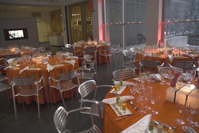 Event Creative set up 13 tables in each of the museum's two atriums.