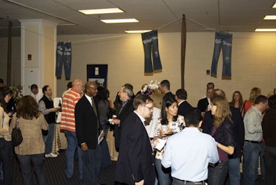 The 28 chefs set up stations around the room, with personalized jeans marking each restaurant.