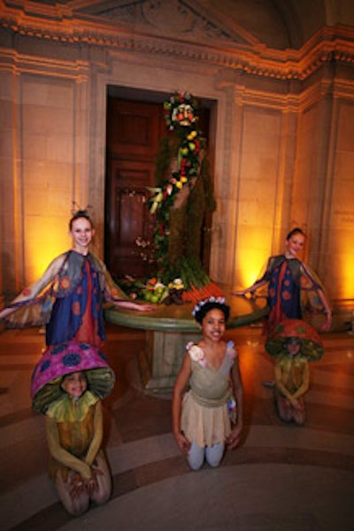 Dressed as woodland creatures, young Washington Ballet dancers roamed the event.