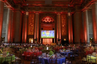 The Mellon Auditorium was awash in spring hues of sunny yellow, sky blue, and lime green, with fruits and vegetables arranged as centerpieces.