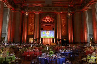 The Mellon Auditorium was awash in spring hues of sunny yellow, sky blue, and lime green, with fruits and vegetables arranged as centerpieces.