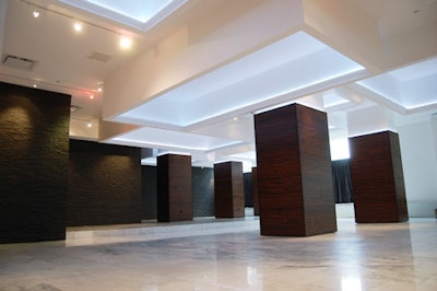 The front area features multiple electrical outlets and LED lighting.