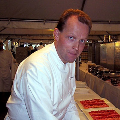 Restaurant Associates catering executive chef Timothy McLaughlin was busy preparing what he called 'sexy' food.