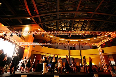 The Embassy's soaring atrium served as a dramatic backdrop for the raised runway.