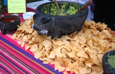 Rosa Mexicano presented its signature guacamole en molcajete made in an oversize lava-serving dish.