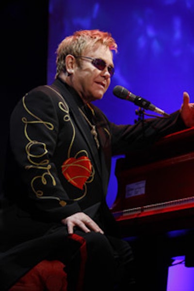 Elton John performed for the assembled guests.