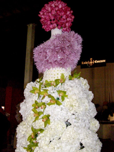 The Event Firm created floral arrangements in the shape of the human body.
