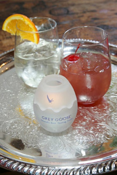 The Grey Goose-sponsored bar offered French martinis and Spiritinis (a blend of vodka and white cranberry juice).