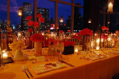 Tables designed by David Stark filled the Mandarin Oriental ballroom, which overlooks Columbus Circle and the Time Warner Center.