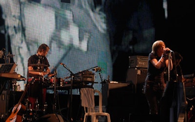 Portishead performed on the main stage on Saturday night, just before Prince's slot.