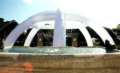 Airstar's giant inflatable orbs spanned the fountains and walkways in the garden.