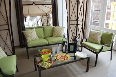 The Victoria Day display featured the P.C. Palm Beach line of outdoor furniture in retro green.
