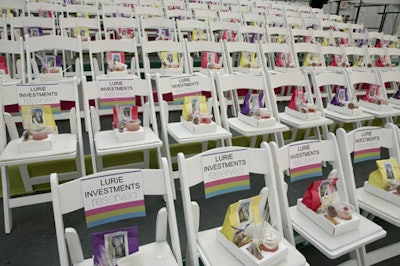 The seating incorporated the event's spring-hued color scheme.