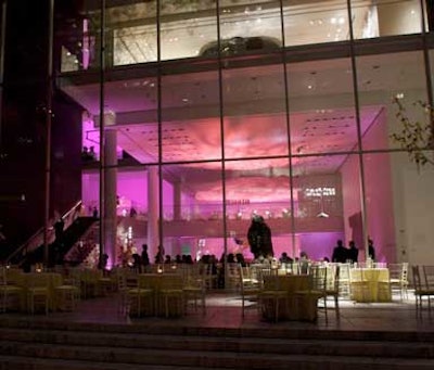 Many guests spilled out into the extra seating area in MoMA's sculpture garden.