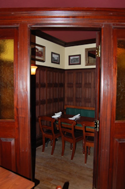 A small room at the rear of the pub, referred to as a snug, offers an intimate setting for groups of six.