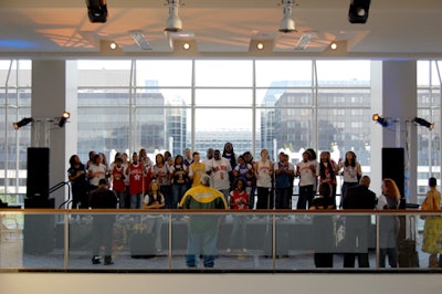 Songs from the Urban Nation H.I.P. H.O.P. choir echoed in the convention center's atrium during the predinner reception.