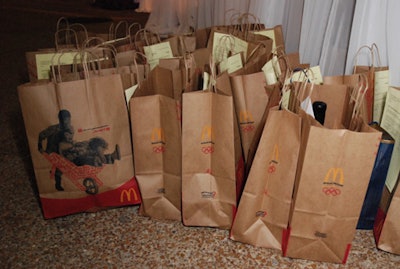 Guests carried silent-auction prizes home in McDonald's bags.