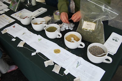At the Horticultural Society's tent, visitors could make their own tea bags, choosing from a selection of dried herbs.