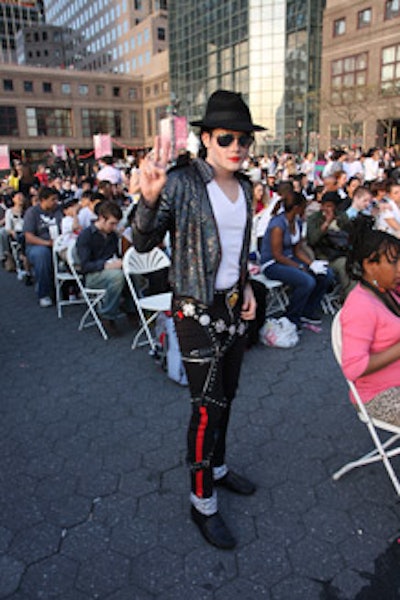 Michael Jackson fans competed in a look-alike contest before the screening.