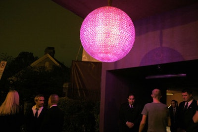 A glowing pink crystal globe marked the party's entrance.