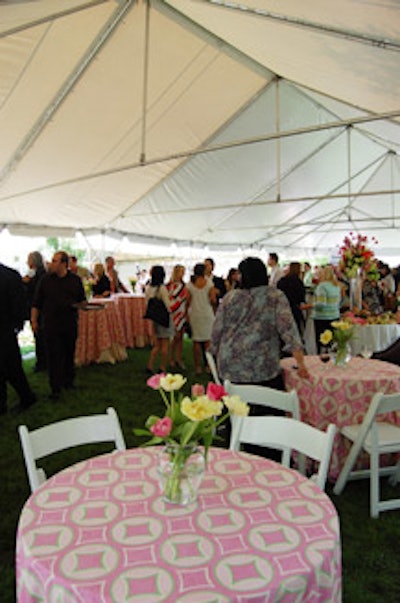 Tammy Haddad's pink-hued brunch, held in a tent beside her home, kicked off the Saturday events.