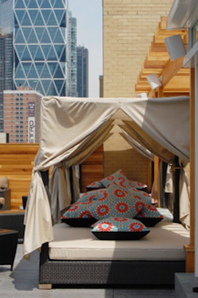 Also on the rooftop are individual cabanas.