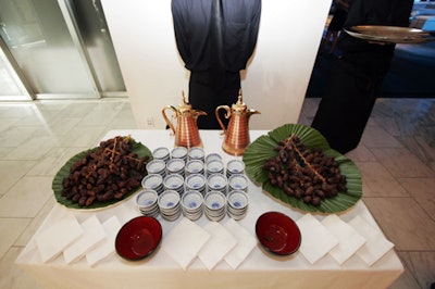 Guests nibbled on traditional fare of Arabic coffee and dates.
