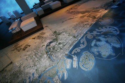 The carpet, created by Enhance a Colour, showed an aerial view of the coast line and Nakheel's various projects.
