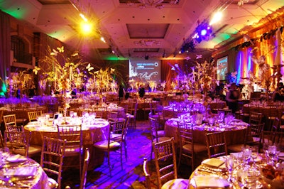 Sinclair Russell dressed the hotel's Canadian Room in gold for the gala dinner.