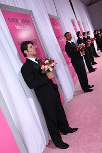 15/40 Productions hired 50 men from Beautiful Bartenders to serve as groomsmen at the premiere.