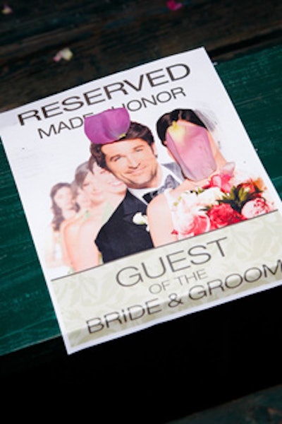 Friends of the bride and groom sat opposite the ceremony in bleachers.