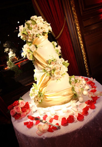 Sylvia Weinstock created a custom-designed cake for the bride and groom.